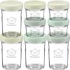 imageKeaBabies 4pk 8oz ampamp 4pk 4oz Glass Baby Food Containers with Lids  LeakProof Microwavable Small Glass Jars Baby Purees ampamp Toddler Snack Storage Containers BPAFree Dishwasher ampamp Freezer SafeSageSage