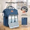 imageKeaBabies Baby Diaper Bag Backpack  Large Baby Bag for Boys Girls Waterproof Multi Function Travel Diaper Backpack with Changing Pad Durable Travel Essentials for Moms and Dads Navy BlueNavy Blue