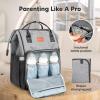 imageKeaBabies Baby Diaper Bag Backpack  Large Baby Bag for Boys Girls Waterproof Multi Function Travel Diaper Backpack with Changing Pad Durable Travel Essentials for Moms and Dads Navy BlueGraphite