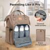 imageKeaBabies Baby Diaper Bag Backpack  Large Baby Bag for Boys Girls Waterproof Multi Function Travel Diaper Backpack with Changing Pad Durable Travel Essentials for Moms and Dads Navy BlueCoffee Brown