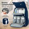 imageKeaBabies Baby Diaper Bag Backpack Travel  Large Baby Bag for Mom and Dad Waterproof MultiFunction Girl Boy Diaper Backpack with Changing Pad Durable Travel Essentials Classic GrayNavy Blue