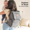 imageKeaBabies Baby Diaper Bag Backpack Travel  Large Baby Bag for Mom and Dad Waterproof MultiFunction Girl Boy Diaper Backpack with Changing Pad Durable Travel Essentials Classic GrayClassic Gray