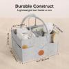 imageKeaBabies Baby Diaper Caddy Organizer with Handle  Portable Baby Organizers and Storage for Nursery Changing Table Large Travel Car Caddy Girls Boys Shower Gift Basket New Mom GiftsMystic GrayClassic Gray