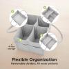 imageKeaBabies Baby Diaper Caddy Organizer with Handle  Portable Baby Organizers and Storage for Nursery Changing Table Large Travel Car Caddy Girls Boys Shower Gift Basket New Mom GiftsMystic GrayClassic Gray