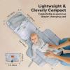 imageKeaBabies Portable Diaper Changing Pad  Large Waterproof Baby Changing Mat Compact Travel Diaper Clutch Functional Pockets Fit Newborn Essentials Wipeable ampamp Padded Baby Changer PrismGray Mod
