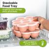 imageKeaBabies Silicone Food Freezer Trays with Lid 2oz x 10 Pods Baby Food Storage Containers Easy Puree Meal Prep Breast Milk Silicone Freezer Molds DishwasherMicrowave SafeBPAFreeBlossomRoseate