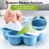imageKeaBabies Silicone Food Freezer Trays with Lid 2oz x 10 Pods Baby Food Storage Containers Easy Puree Meal Prep Breast Milk Silicone Freezer Molds DishwasherMicrowave SafeBPAFreeBlossomMisty Blue
