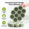 imageKeaBabies Silicone Food Freezer Trays with Lid 2oz x 10 Pods Baby Food Storage Containers Easy Puree Meal Prep Breast Milk Silicone Freezer Molds DishwasherMicrowave SafeBPAFreeBlossomSage