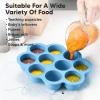 imageKeaBabies Silicone Food Freezer Trays with Lid 2oz x 10 Pods Baby Food Storage Containers Easy Puree Meal Prep Breast Milk Silicone Freezer Molds DishwasherMicrowave SafeBPAFreeBlossomMisty Blue