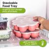 imageKeaBabies Silicone Food Freezer Trays with Lid 2oz x 10 Pods Baby Food Storage Containers Easy Puree Meal Prep Breast Milk Silicone Freezer Molds DishwasherMicrowave SafeBPAFreeBlossomBlossom