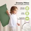 imageKeaBabies Toddler Pillow with Pillowcase Jumbo 14X20  Soft Organic Cotton Toddler Pillows for Sleeping  Machine Washable  Perfect for Travel Toddler Bed Set Soft WhiteJungle Green