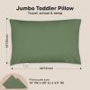 imageKeaBabies Toddler Pillow with Pillowcase Jumbo 14X20  Soft Organic Cotton Toddler Pillows for Sleeping  Machine Washable  Perfect for Travel Toddler Bed Set Soft WhiteJungle Green