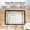 imagePack and Play Sheets Fitted  2Pack Mini Crib Sheets for Pack N Play Mattress 38x26 Soft ampamp Cozy Neutral Toddler Playard Bedding Snug Fitted Mini Baby Crib Mattress Cover Boy Girl ABC LandConstruction