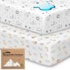 imagePack and Play Sheets Fitted  2Pack Mini Crib Sheets for Pack N Play Mattress 38x26 Soft ampamp Cozy Neutral Toddler Playard Bedding Snug Fitted Mini Baby Crib Mattress Cover Boy Girl ABC LandKeasafari