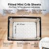 imagePack and Play Sheets Fitted  2Pack Mini Crib Sheets for Pack N Play Mattress 38x26 Soft ampamp Cozy Neutral Toddler Playard Bedding Snug Fitted Mini Baby Crib Mattress Cover Boy Girl ABC LandKeasafari