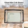 imagePack and Play Sheets Fitted  2Pack Mini Crib Sheets for Pack N Play Mattress 38x26 Soft ampamp Cozy Neutral Toddler Playard Bedding Snug Fitted Mini Baby Crib Mattress Cover Boy Girl ABC LandLune Mystic