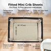 imagePack and Play Sheets Fitted  2Pack Mini Crib Sheets for Pack N Play Mattress 38x26 Soft ampamp Cozy Neutral Toddler Playard Bedding Snug Fitted Mini Baby Crib Mattress Cover Boy Girl ABC LandPine Grove