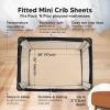 imagePack and Play Sheets Fitted  2Pack Mini Crib Sheets for Pack N Play Mattress 38x26 Soft ampamp Cozy Neutral Toddler Playard Bedding Snug Fitted Mini Baby Crib Mattress Cover Boy Girl ABC LandRust