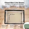 imagePack and Play Sheets Fitted  2Pack Mini Crib Sheets for Pack N Play Mattress 38x26 Soft ampamp Cozy Neutral Toddler Playard Bedding Snug Fitted Mini Baby Crib Mattress Cover Boy Girl ABC LandHedges