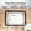 imagePack and Play Sheets Fitted  2Pack Mini Crib Sheets for Pack N Play Mattress 38x26 Soft ampamp Cozy Neutral Toddler Playard Bedding Snug Fitted Mini Baby Crib Mattress Cover Boy Girl ABC LandBumble Bear