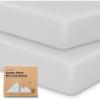 image2Pack Mini Crib Sheets Fitted  38x26 Pack N Play Sheets for Pack and Play Mattress Organic Cotton Soft ampamp Breathable Playard Bedding Neutral Mini Toddler Bed Cover for Boys Girls EllyFrench Gray