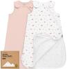 image2Pack Organic Baby Sleep Sacks 100 Cotton  Soft ampamp Breathable 05TOG Baby Wearable Blanket Toddler Sleeping Sack 1824 months Easy to Wear Transitional Swaddles for Newborns InfantsGlacier LButterflies