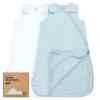 image2Pack Organic Baby Sleep Sacks 100 Cotton  Soft ampamp Breathable 05TOG Baby Wearable Blanket Toddler Sleeping Sack 1824 months Easy to Wear Transitional Swaddles for Newborns InfantsGlacier LGlacier