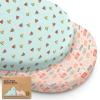 image2Pack Organic Bassinet Sheets for Girls Boys  100 Cotton Bassinet Mattress Sheets Compatible with Halo Bassinest Swivel Sleeper GracoBaby DelightChiccoUnisex Fitted Bassinet Sheets Beach DayBeach Day