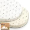 image2Pack Organic Bassinet Sheets for Girls Boys  100 Cotton Bassinet Mattress Sheets Compatible with Halo Bassinest Swivel Sleeper GracoBaby DelightChiccoUnisex Fitted Bassinet Sheets Beach DayBumble Bear