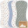 image5Pack Muslin Burp Cloths Baby Boy Girl  Very Absorbent Baby Burp Cloth Rags 8Layers Viscose Derived from Bamboo Cotton Muslin Towel Super Soft Spit Up Rags No Shrink Washcloths The WildPets  Paws