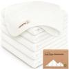 image6Pack Cotton Baby Washcloths for Newborn  Organic Cotton Muslin Soft Wash Cloths for Babies Infant Kids Toddler Towels for Boy Girl Super Absorbent Face Cloths ScratchFree Baby Rags NordicSoft White