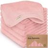 image6Pack Soft Baby Washcloths Viscose from Bamboo  Kids Newborn Bath Towels Infant Shower Toddler Reusable Face Towel Gentle on Skin Face Wash Cloths for Babies 10x10 WhiteRosy