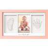 imageBaby Hand and Footprint Kit  Clay Handprint Keepsake Frame Newborn Nursery Picture Frame Personalized New Mom Gifts for Baby Shower ampamp Registry Alpine WhiteSweet Pink
