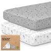 imageKeaBabies 2Pack Fitted Crib Sheets for Boys Girls Baby  Soft Bamboo Viscose Cotton 52x28 Standard Crib Mattress Sheets Toddler Bed Mattress Cover Gender Neutral Breathable Durable WoodlandWoodland