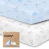 imageKeaBabies 2Pack Organic Crib Sheets for Boys Girls  52x28 Fitted Crib Mattress Sheet Neutral Breathable Jersey Cotton Cover for Baby Bed Toddler Mattress Soft ampamp Cute Prints WoodlandAbc Land Sky