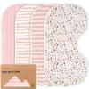 imageKeaBabies 4Pack Baby Burp Cloths Baby Girl Boy  Organic Cotton Burp Cloth Extra Large Absorbent Soft Burping Cloths ampamp Bibs Set for Babies Newborn Burp Clothes Thick Burp Rags FleurSweet Charm