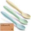 imageKeaBabies Silicone Baby Spoons Self Feeding 612 months  3Pack Baby Weaning Eating UtensilsToddler First Food Training SpoonInfantKids Feeding Supplies Essential SetDishwashersafe TerracottaPastel Sky