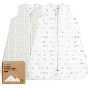 image2Pack Baby Sleep SacksZipper Wearable Blanket  05TOG Organic CottonLightweightSoft Cozy Toddler Sleeping Sack 612 months Easy to Wear Large Newborn Transition Swaddles Sleepsacks BumbleBearBumblebear