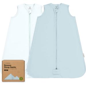image2Pack Baby Sleep SacksZipper Wearable Blanket  05TOG Organic CottonLightweightSoft Cozy Toddler Sleeping Sack 612 months Easy to Wear Large Newborn Transition Swaddles Sleepsacks BumbleBearGlacier