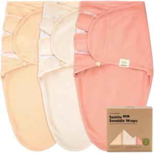 image3Pack Organic Swaddles for Newborns Baby Sleep Sacks 03 Months  Baby Swaddle Wrap Newborn Wearable Blanket Infant Sleep Sack for Girls Boys Soft ampamp Snug Large Hook ampamp Loop Closure RippleSalmon