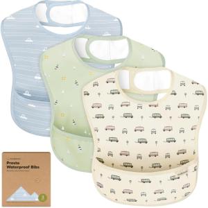 image3Pack Waterproof Baby Bibs for Eating  Lightweight Toddler Feeding Bibs with Large Food Catcher Mess Proof FoodGrade Baby Eating Essentials Easy to Put On ampamp Clean OceanVessels