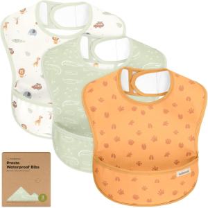 image3Pack Waterproof Baby Bibs for Eating  Lightweight Toddler Feeding Bibs with Large Food Catcher Mess Proof FoodGrade Baby Eating Essentials Easy to Put On ampamp Clean OceanWilderness