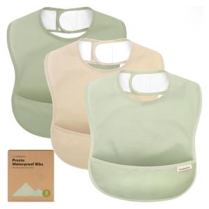 image3Pack Waterproof Baby Bibs for Eating  Lightweight Toddler Feeding Bibs with Large Food Catcher Mess Proof FoodGrade Baby Eating Essentials Easy to Put On ampamp Clean OceanJade