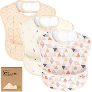 image3Pack Waterproof Baby Bibs for Eating  Lightweight Toddler Feeding Bibs with Large Food Catcher Mess Proof FoodGrade Baby Eating Essentials Easy to Put On ampamp Clean OceanPrism