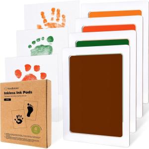 image4Pack Inkless Baby Hand and Footprint Kit  Mess Free Ink Pad for Newborn Keepsake Dog Nose ampamp Paw Print Kit Clean Touch Ink Pad for Baby Hand ampamp Footprints Ideal New Mom Gifts Jet BlackAutumn