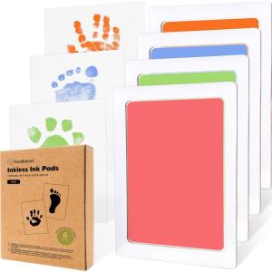 image4Pack Inkless Baby Hand and Footprint Kit  Mess Free Ink Pad for Newborn Keepsake Dog Nose ampamp Paw Print Kit Clean Touch Ink Pad for Baby Hand ampamp Footprints Ideal New Mom Gifts Jet BlackCandy