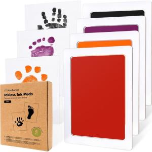 image4Pack Inkless Baby Hand and Footprint Kit  Mess Free Ink Pad for Newborn Keepsake Dog Nose ampamp Paw Print Kit Clean Touch Ink Pad for Baby Hand ampamp Footprints Ideal New Mom Gifts Jet BlackHalloween
