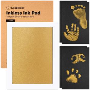 image4Pack Inkless Baby Hand and Footprint Kit  Mess Free Ink Pad for Newborn Keepsake Dog Nose ampamp Paw Print Kit Clean Touch Ink Pad for Baby Hand ampamp Footprints Ideal New Mom Gifts Jet BlackGold