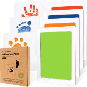image4Pack Inkless Baby Hand and Footprint Kit  Mess Free Ink Pad for Newborn Keepsake Dog Nose ampamp Paw Print Kit Clean Touch Ink Pad for Baby Hand ampamp Footprints Ideal New Mom Gifts Jet BlackFiesta