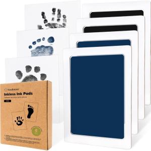 image4Pack Inkless Baby Hand and Footprint Kit  Mess Free Ink Pad for Newborn Keepsake Dog Nose ampamp Paw Print Kit Clean Touch Ink Pad for Baby Hand ampamp Footprints Ideal New Mom Gifts Jet BlackJetNavy